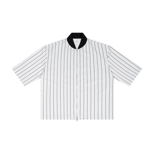 Unisex Striped Full-Zip Baseball Jersey