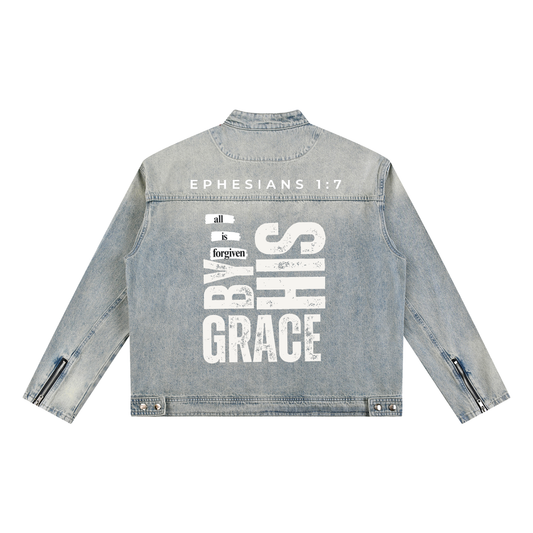 Vintage Wash Zip Denim Jacket
